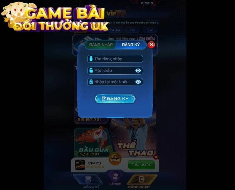 Đăng ký tài khoản Vip79